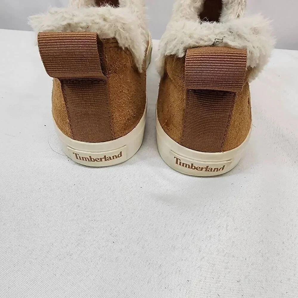 Timberland Skyla Bay Slip-On Faux Fur Lined - Women's Size 7 Cognac Sneakers Sho
